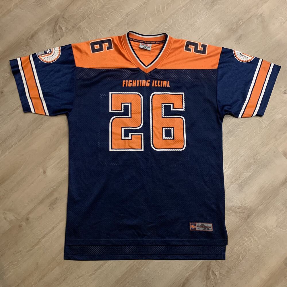 Vintage University Of Illinois Football Jersey Men's Large L Fighting Illini #26